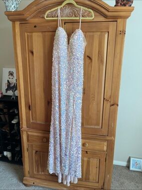 Cinderella Divine Blush Iridescent Sequin Gown